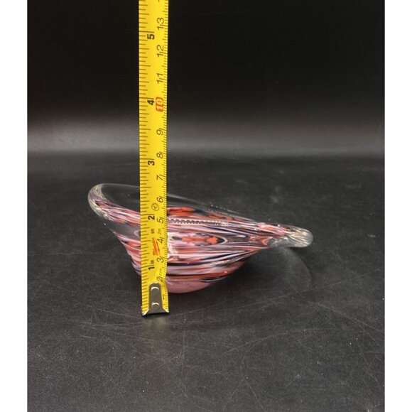 Art Glass Round Shaped Paperweight Paper Clip Holder End Of Day Abstract - Picture 8 of 10